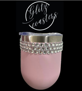 Glitz Double wall Insulated Bling beverage Cold or Hot drink cup Baby Pink