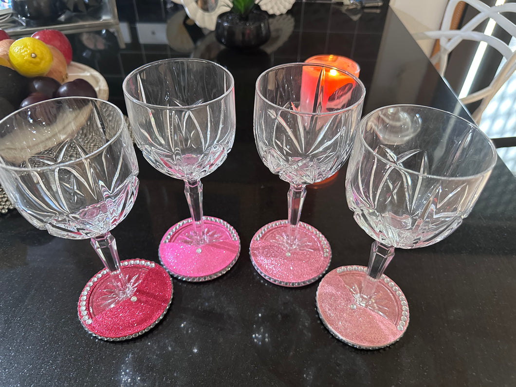 Glitz Pink Collection set of 4 Wine Coasters