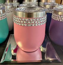 Load image into Gallery viewer, Double wall Insulated Bling beverage Cold or Hot drink cup light Pink
