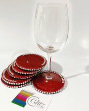 Load image into Gallery viewer, Wine &amp; Champagne Bling Single Coaster non-slip
