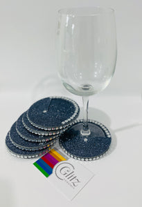 Wine & Champagne Bling Single Coaster non-slip