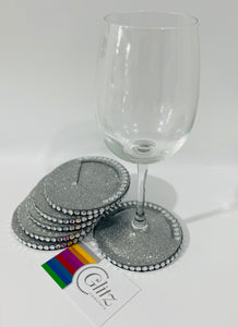 Wine & Champagne Bling Single Coaster non-slip