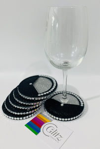 Wine & Champagne Bling Single Coaster non-slip