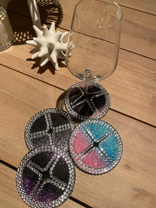 Wine Bling Wetsuit Coaster Rainbow non-slip